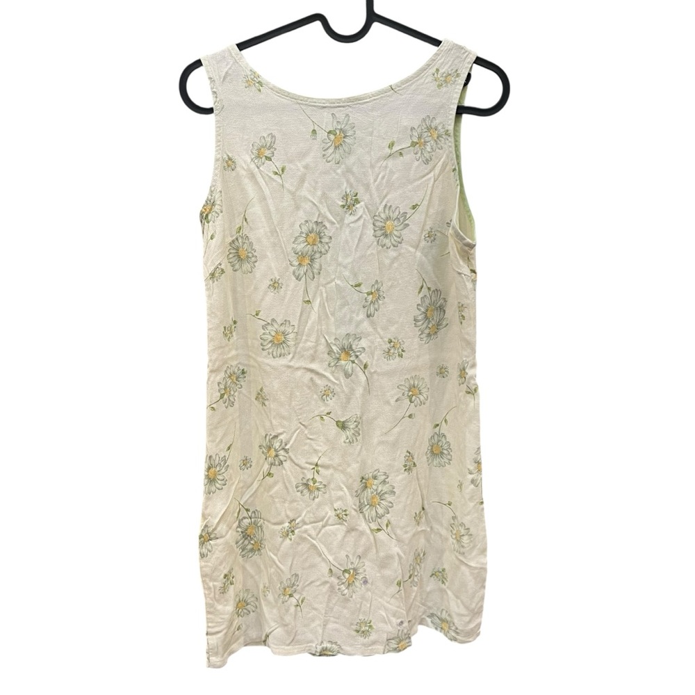 Niki-Lee 11 Vintage Floral Cream Sleeveless Mini Dress Mod 60s Made in USA